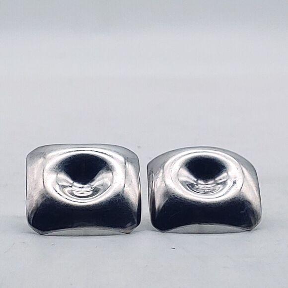 Ono 930 Sterling Silver Stamped Square 1" Stud Deco Modernist Earrings - Picture 2 of 11